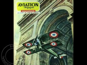 7 augustus 1919 in de lucht: Godefroy passeert onder de Arc de Triomphe in vliegtuig￼